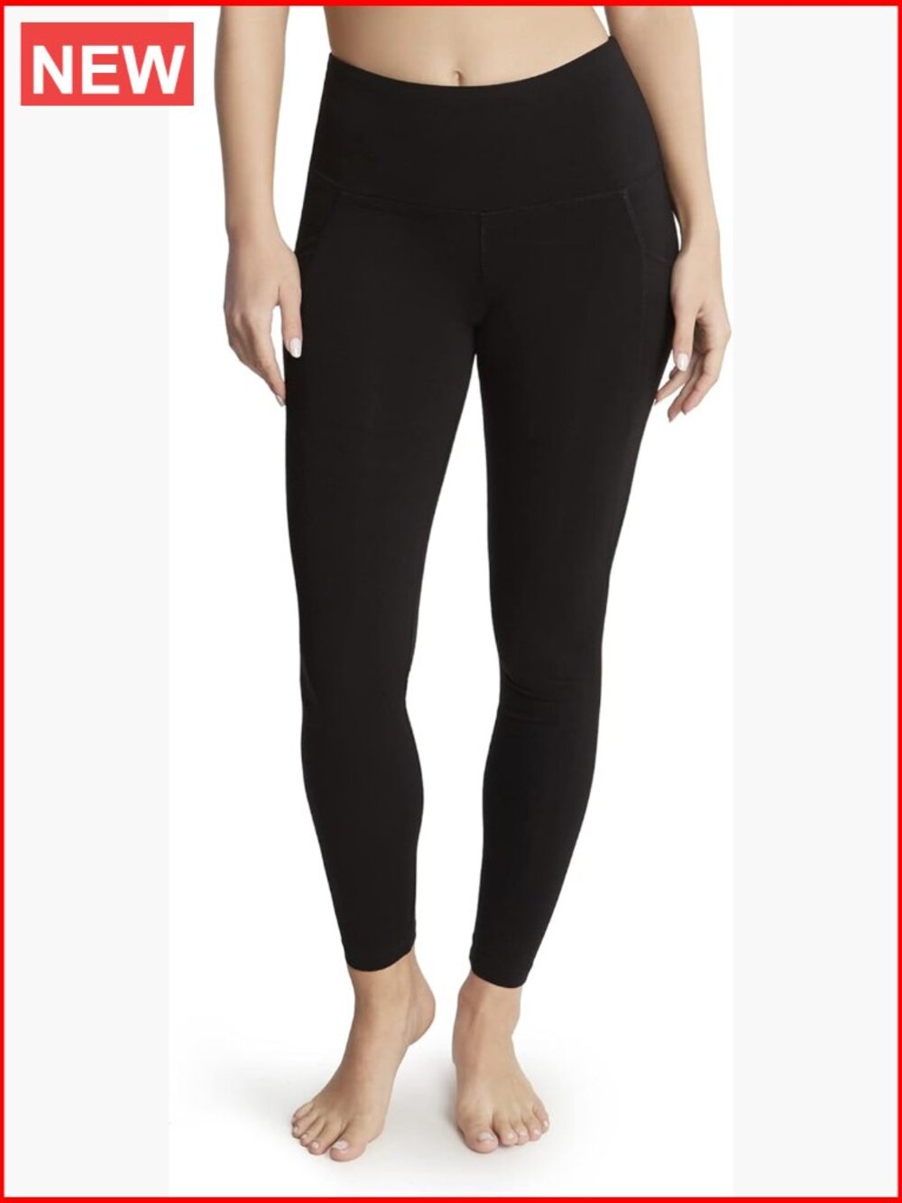 Cotton Stretch Ankle Legging with Side Pocket - High Rise
